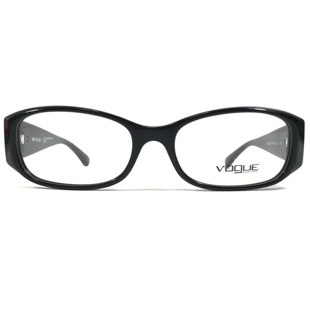 Vogue Eyeglasses Frames VO2813-B W44 Black Square Silver Full Rim 53-17-135